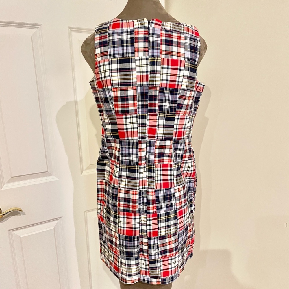 LLBean checkered patchwork sleeveless dress - Picture 2 of 16